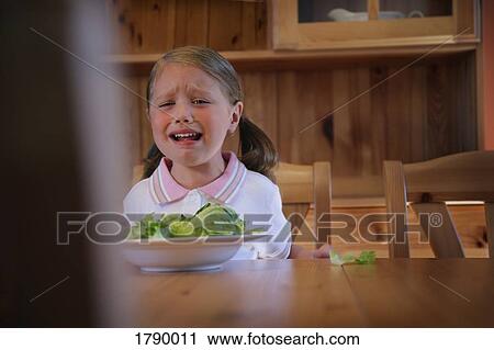 Girl crying over dinner View Large Photo Image Stock Image - Girl crying over dinner. Fotosearch