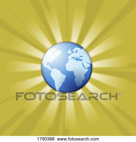 Stock Photo - Globe with starburst. Fotosearch