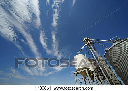 Grain storage silos View Large Photo Image Stock Image - Grain storage silos. Fotosearch