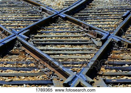 Stock Photography - Intersecting railroad tracks. Fotosearch