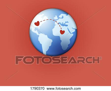 Stock Image - Long distance relationship. Fotosearch