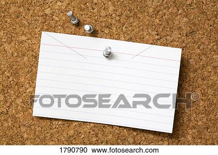 Note card and push pins on cork board View Large Photo Image Stock Image - Note card and push pins on cork board. Fotosearch