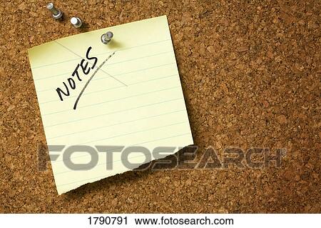 Stock Image - Note on cork board. Fotosearch