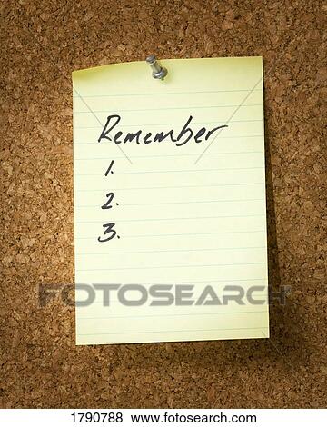 Reminder note on cork board View Large Photo Image Stock Photo - Reminder note on cork board. Fotosearch