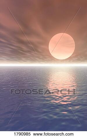 Stock Photography - Sunset over water. Fotosearch