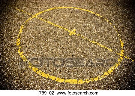 Stock Image - Symbol painted on pavement. Fotosearch