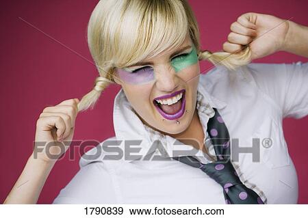 Stock Photo - Woman with energy. Fotosearch