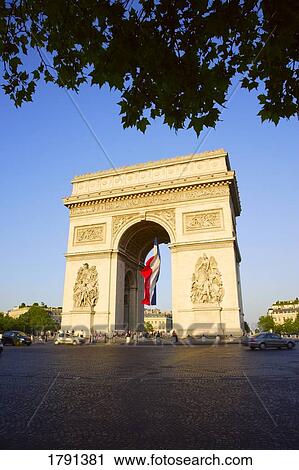Stock Image - Arc de Triomphe on the Champs-Élysées. Fotosearch