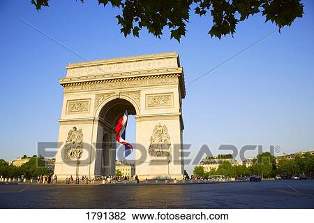 Arc de Triomphe on the Champs-Élysées View Large Photo Image Stock Image - Arc de Triomphe on the Champs-Élysées. Fotosearch