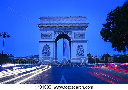 Stock Image - Arc de Triomphe on the Champs-Élysées, Paris, France. Fotosearch