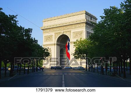 Stock Photo - Arc de Triomphe on the Champs-Élysées. Fotosearch