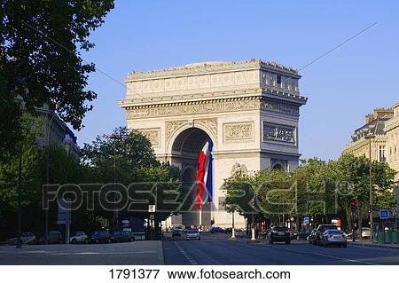 Arch De Triumph on the Champs Elysees View Large Photo Image Stock Photo - Arch De Triumph on the Champs Elysees. Fotosearch