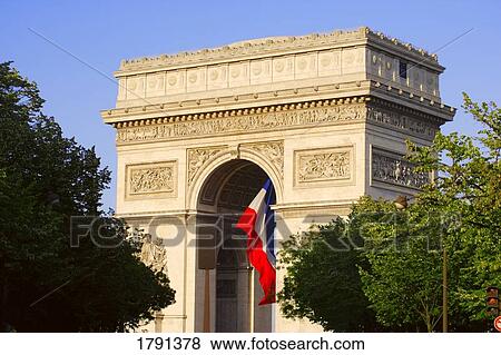 Arch De Triumph on the Champs Elysees View Large Photo Image Stock Photo - Arch De Triumph on the Champs Elysees. Fotosearch