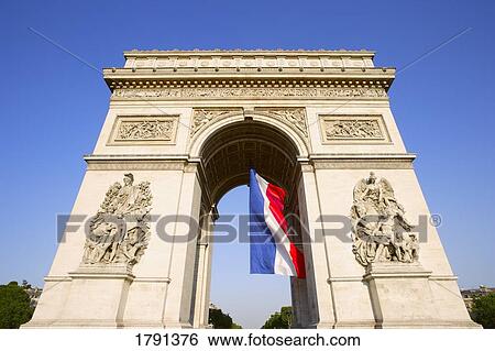 Arch De Triumph on the Champs Elysees View Large Photo Image Stock Photograph - Arch De Triumph on the Champs Elysees. Fotosearch
