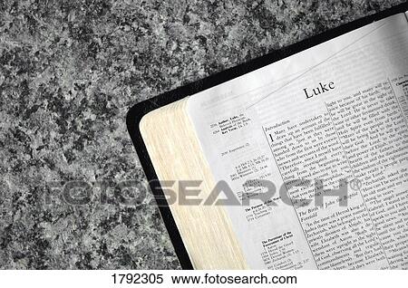 Bible open to Luke View Large Photo Image Stock Photography - Bible open to Luke. Fotosearch
