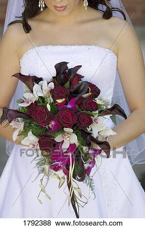 Bride with bouquet View Large Photo Image Stock Photo - Bride with bouquet. Fotosearch