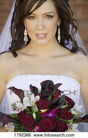 Bride with bouquet View Large Photo Image Stock Photograph - Bride with bouquet. Fotosearch