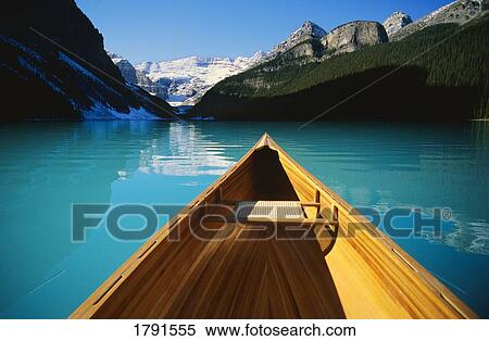 Canoe on Lake Louise View Large Photo Image Stock Photography - Canoe on Lake Louise. Fotosearch