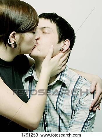 Couple kissing View Large Photo Image Stock Image - Couple kissing. Fotosearch