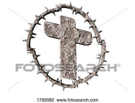 Cross surrounded by crown of thorns View Large Photo Image Stock Image - Cross surrounded by crown of thorns. Fotosearch