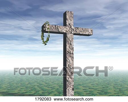 Cross with crown of thorns hanging from the cross beam View Large Photo Image Stock Image - Cross with crown of thorns hanging from the cross beam. Fotosearch