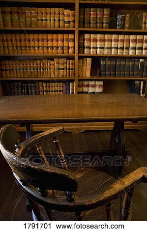 Stock Image - Desk in library. Fotosearch