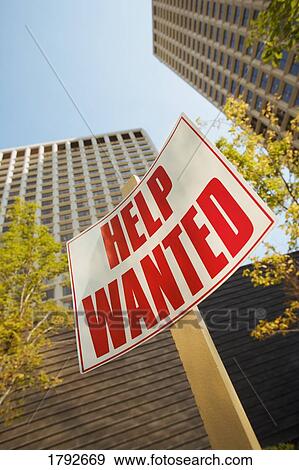 Stock Photo - Help wanted sign . Fotosearch