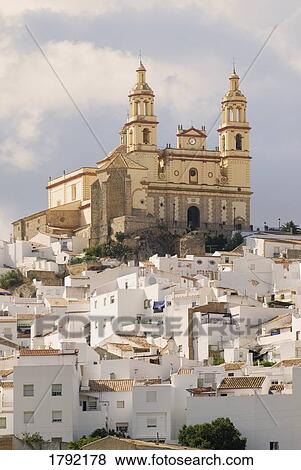 Stock Photo - La Iglesia Parroquial Nuestra Señora de la Encarnación (Olvera Church) Cádiz, Spain. Fotosearch