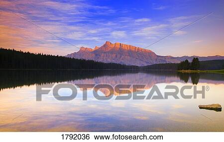 Stock Photograph - Mount Rundle in Alberta. Fotosearch