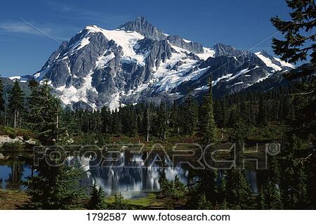 Mount Shuksan, Washington Cascades View Large Photo Image Stock Photo - Mount Shuksan, Washington Cascades. Fotosearch