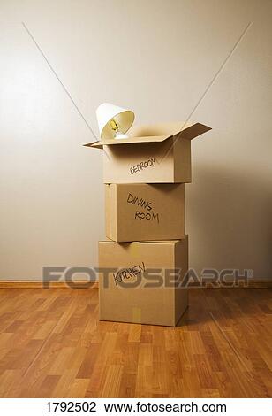 Stock Image - Moving boxes. Fotosearch