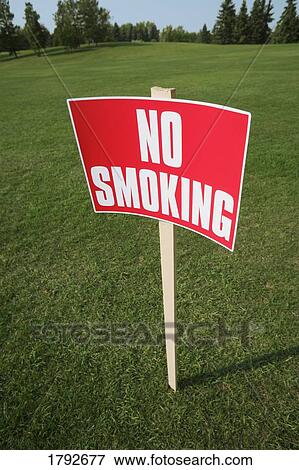 Stock Photo - No smoking sign outside. Fotosearch