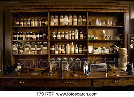Old fashioned pharmacy View Large Photo Image Stock Photo - Old fashioned pharmacy. Fotosearch