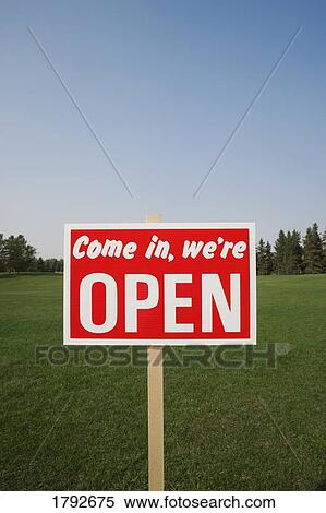 Open sign in open field View Large Photo Image Stock Photography - Open sign in open field. Fotosearch