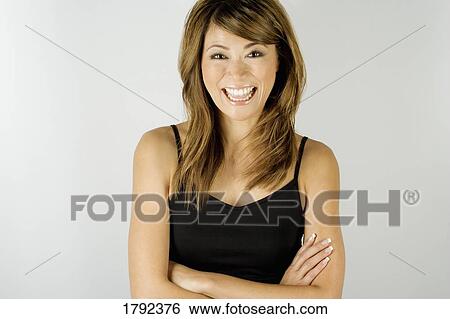 Portrait of woman laughing View Large Photo Image Stock Photograph - Portrait of woman laughing. Fotosearch