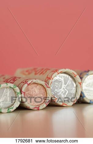 Rolls of Canadian currency View Large Photo Image Stock Image - Rolls of Canadian currency. Fotosearch