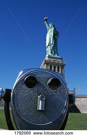Sightseeing binocular and Statue of Liberty View Large Photo Image Stock Photo - Sightseeing binocular and Statue of Liberty. Fotosearch
