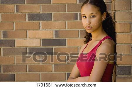 Stock Image - Teenage girl posing. Fotosearch