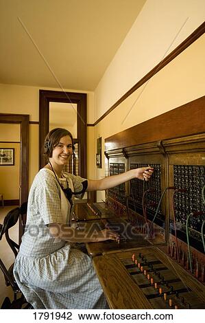 Stock Image - Telephone switchboard. Fotosearch