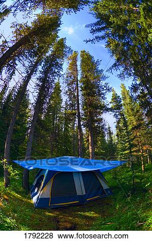 Tent in campsite View Large Photo Image Stock Photo - Tent in campsite. Fotosearch