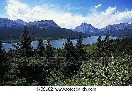 Stock Image - Two Medicine Lake, Glacier National Park. Fotosearch