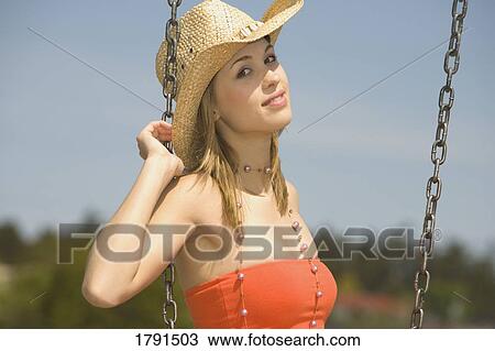 Woman on a swing View Large Photo Image Stock Image - Woman on a swing. Fotosearch