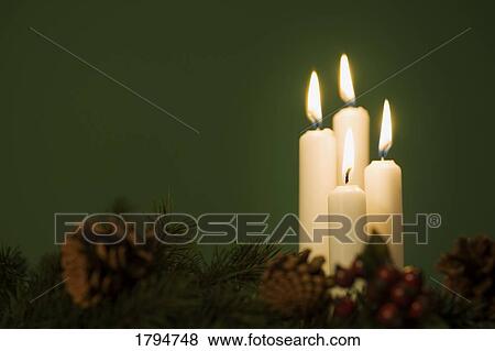Stock Photo - Advent candles. Fotosearch