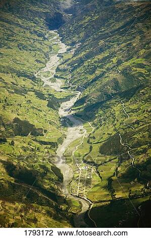 Stock Image - Aerial view of the Amazon rainforest in Peru. Fotosearch