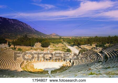 Ancient theater of Ephesus in Turkey View Large Photo Image Stock Photo - Ancient theater of Ephesus in Turkey. Fotosearch