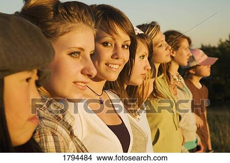 Picture - Beautiful women lined up. Fotosearch