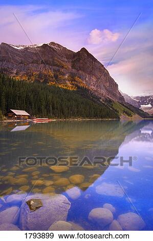 Stock Photo - Cabin on Lake Louise. Fotosearch