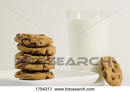 Stock Photo - Cookies and milk. Fotosearch