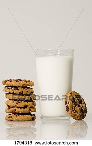 Cookies and milk View Large Photo Image Stock Photo - Cookies and milk. Fotosearch