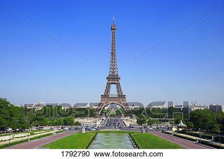 Stock Image - Eiffel tower and grounds. Fotosearch
